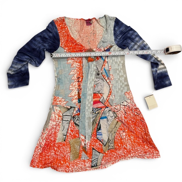 SAVE THE QUEEN art patchwork tunic dress multicolor size XL (small fit) - Picture 10 of 10